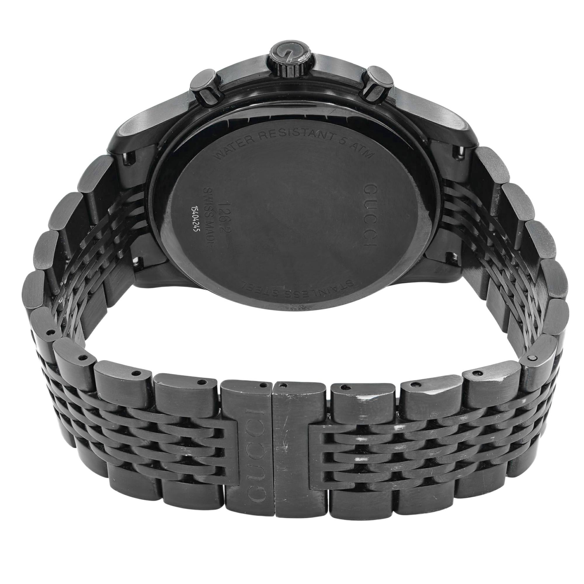 Gucci 126 Black PVD Stainless Steel Black Dial Quartz Men's Watch YA126217 1