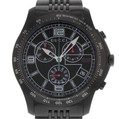 Gucci 126 Black PVD Steel Chrono Tachymeter Quartz Men's Watch YA126217