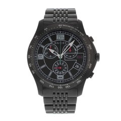 Gucci 126 Black PVD Steel Chrono Tachymeter Quartz Men's Watch YA126217