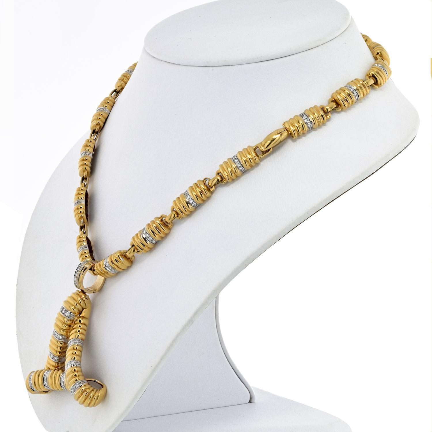Modern Gucci 14K Yellow Gold Diamond Necklace