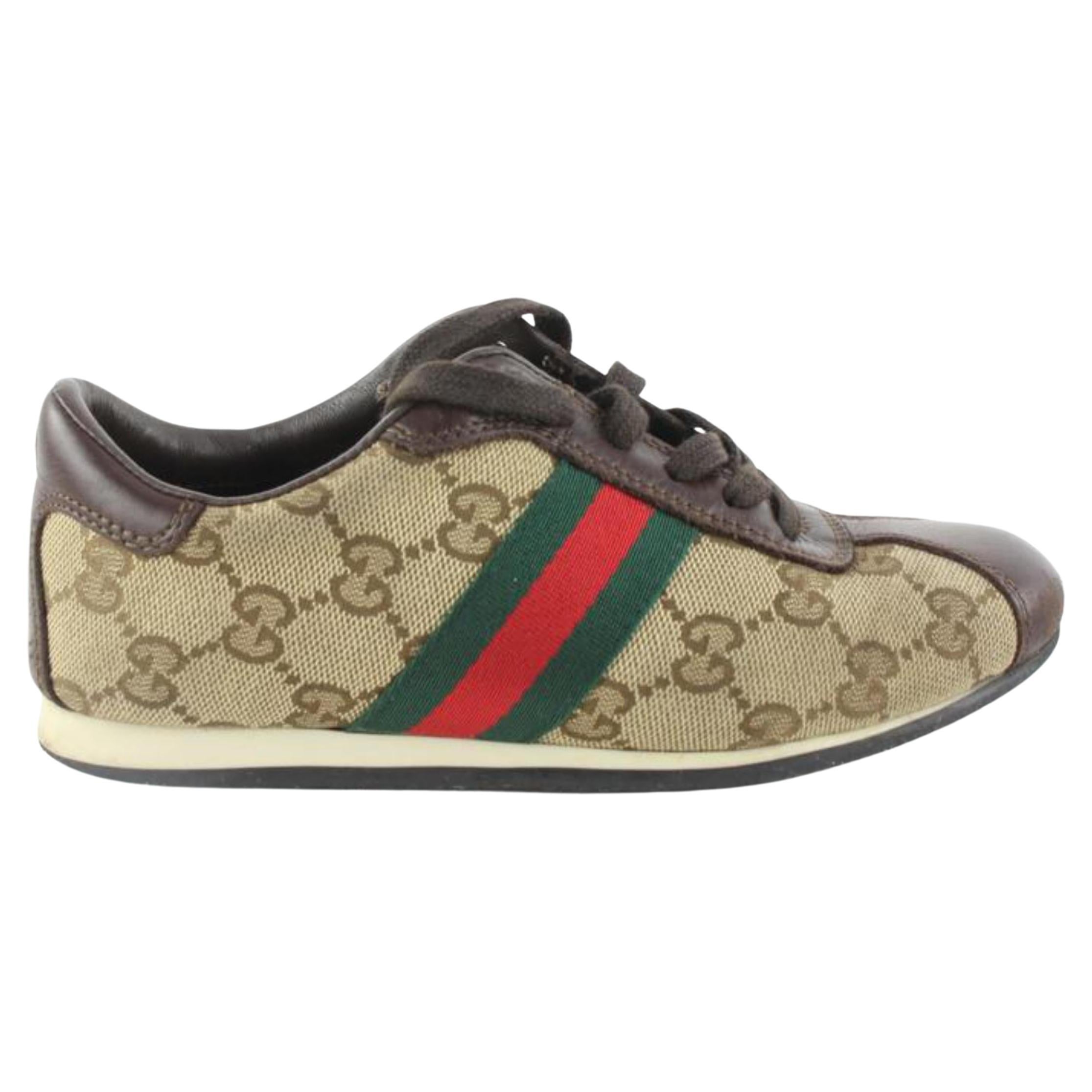 Gucci 1.5 US Kids Size Monogram GG Web Sneaker 1223g12 For Sale