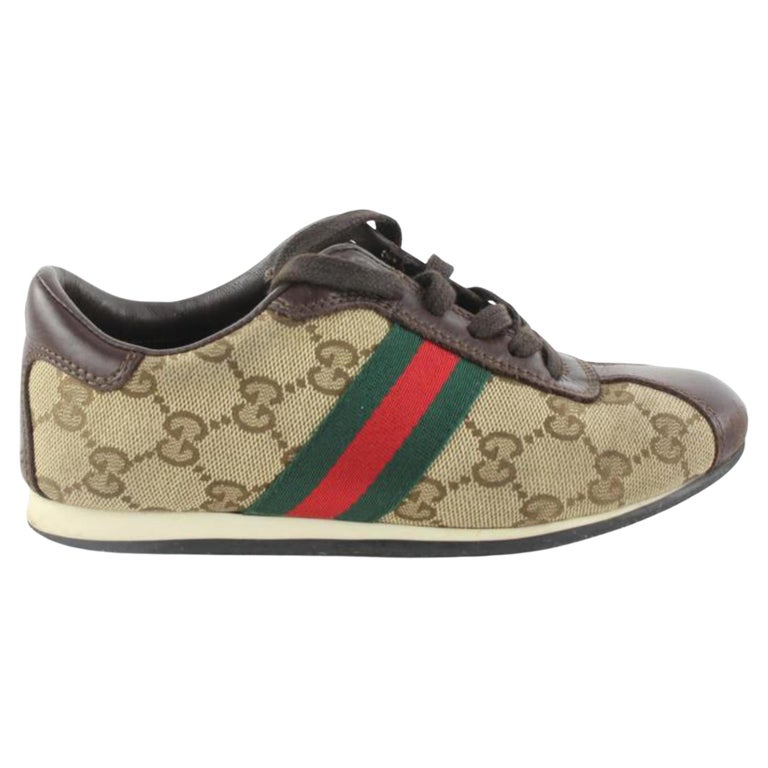 Gucci 1.5 US Kids Size Monogram GG Web Sneaker 1223g12 For Sale at 1stDibs