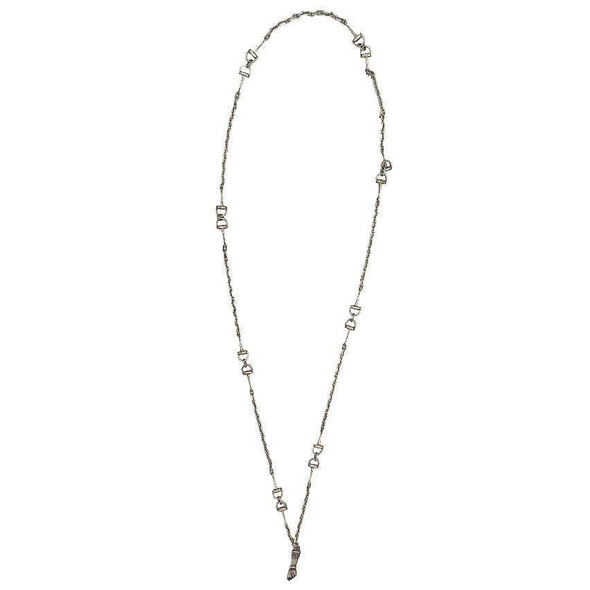 Original sterling silver interlocking chain necklace signed 