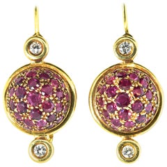 Gucci 18 Karat, Diamond and Ruby Earrings