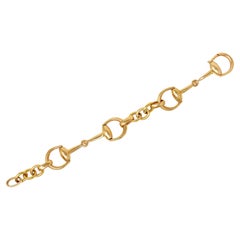 Gucci Bracelet à maillons vintage en or rose 18 carats avec mors de cheval