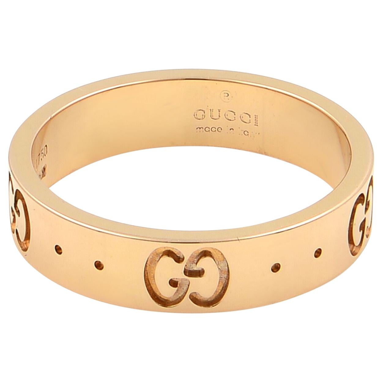 Gucci 18 Karat Rose Gold Icon Thin Band Ring