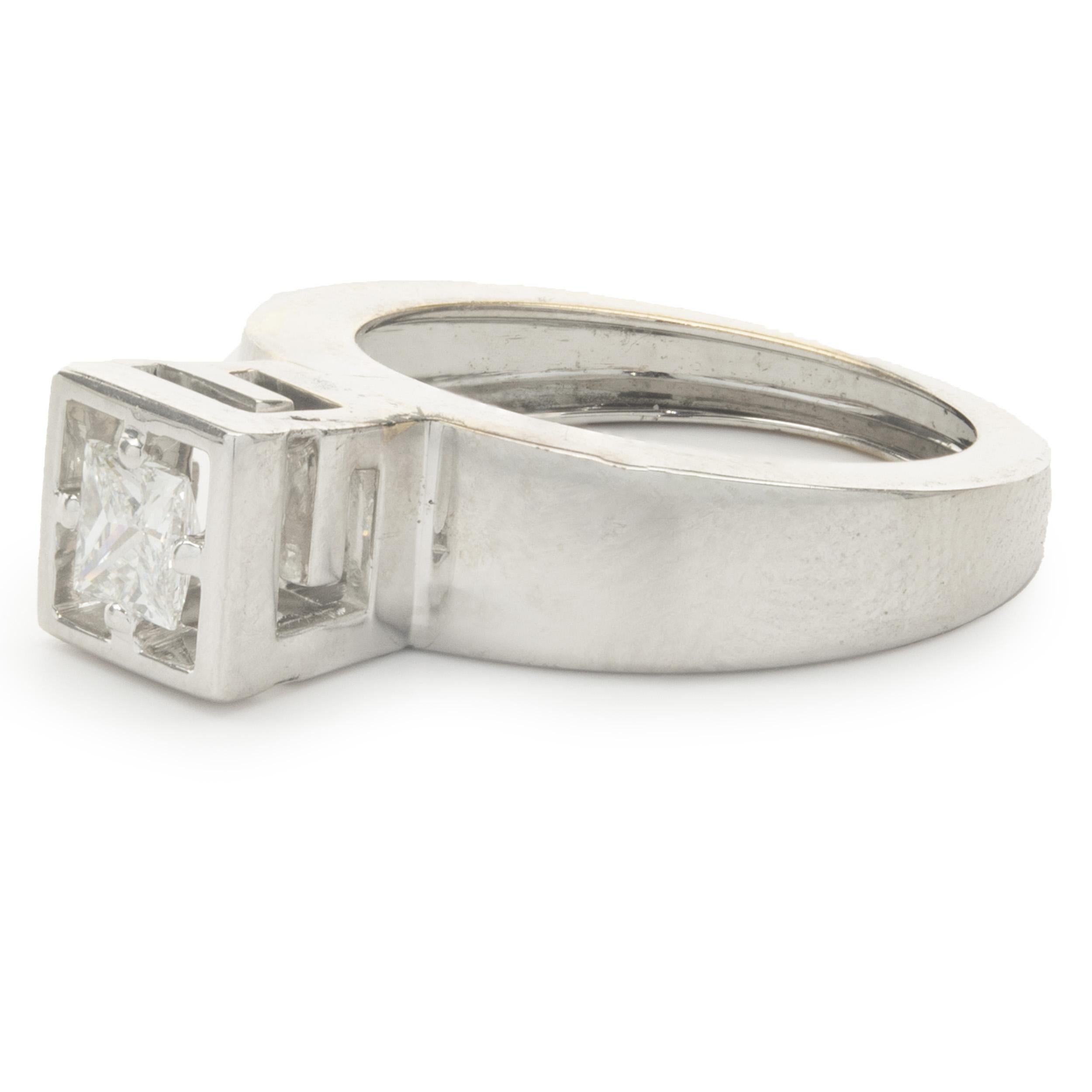 Gucci 18 Karat White Gold Princess Cut Diamond Engagement Ring For Sale ...