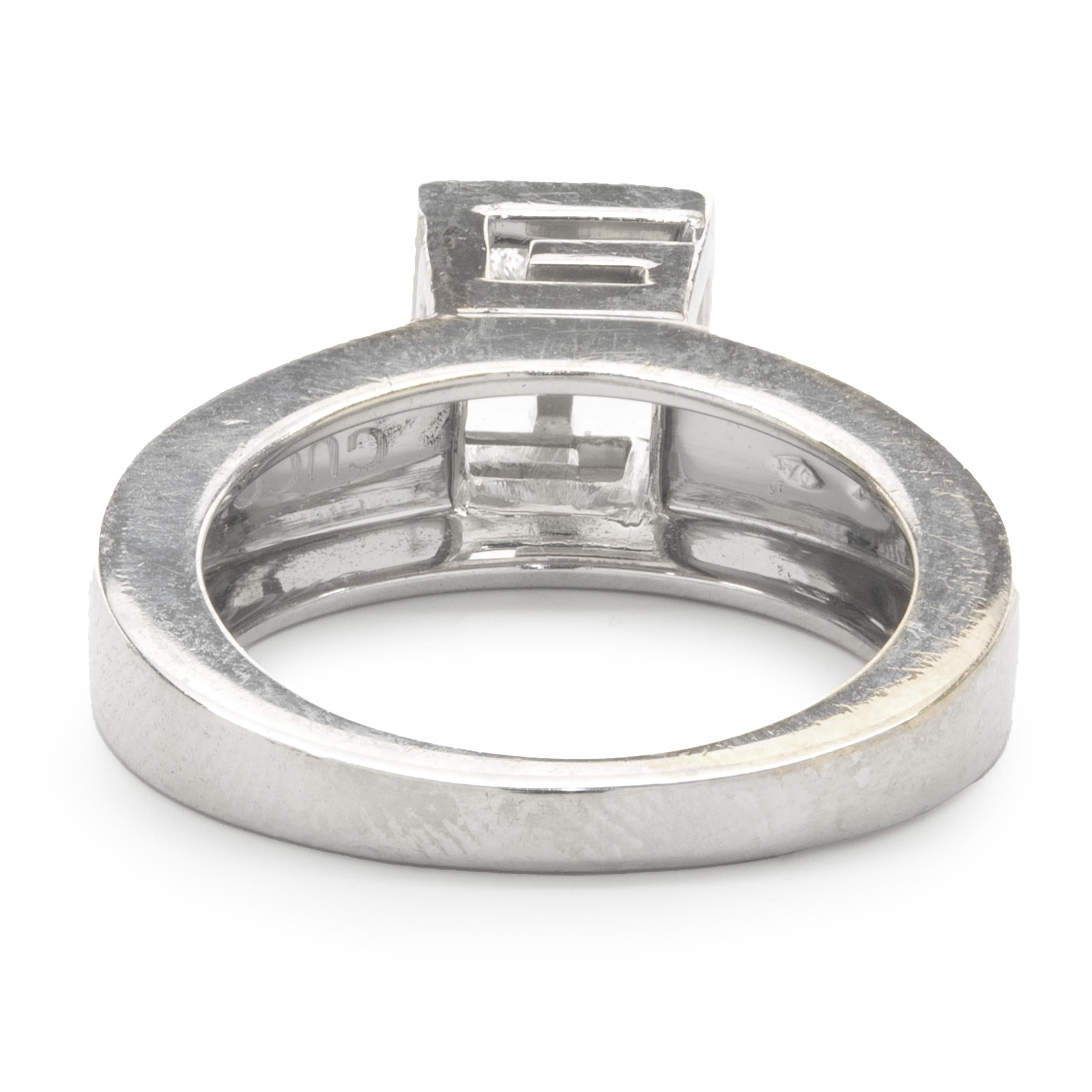Gucci 18 Karat White Gold Princess Cut Diamond Engagement Ring For Sale ...