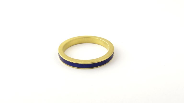 Gucci 18 Karat Yellow Gold and Enamel Ring For Sale 1