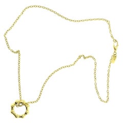 Gucci 18 Karat Yellow Gold Bamboo Collection Circle Ring Pendant / Necklace