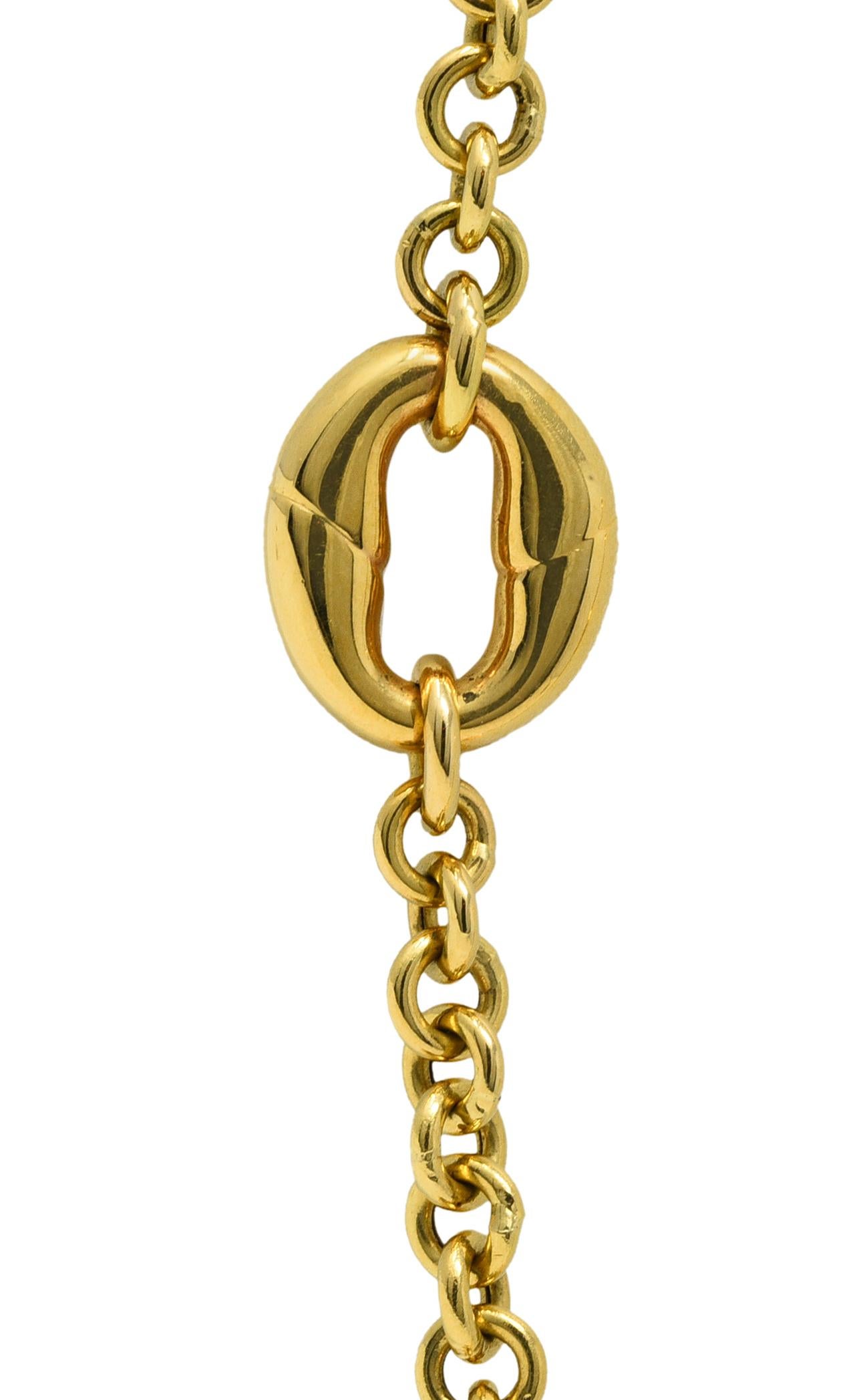 Gucci 18 Karat Yellow Gold Bamboo Link Station Necklace 3