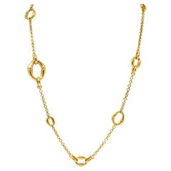 Gucci 18 Karat Yellow Gold Bamboo Link Station Necklace