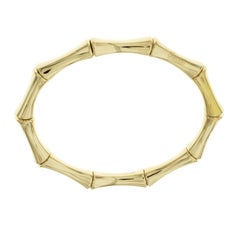 Gucci 18 Karat Yellow Gold Bamboo Stretch Bangle Bracelet