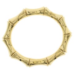 Gucci Bracelet jonc large extensible en or jaune 18 carats et bambou