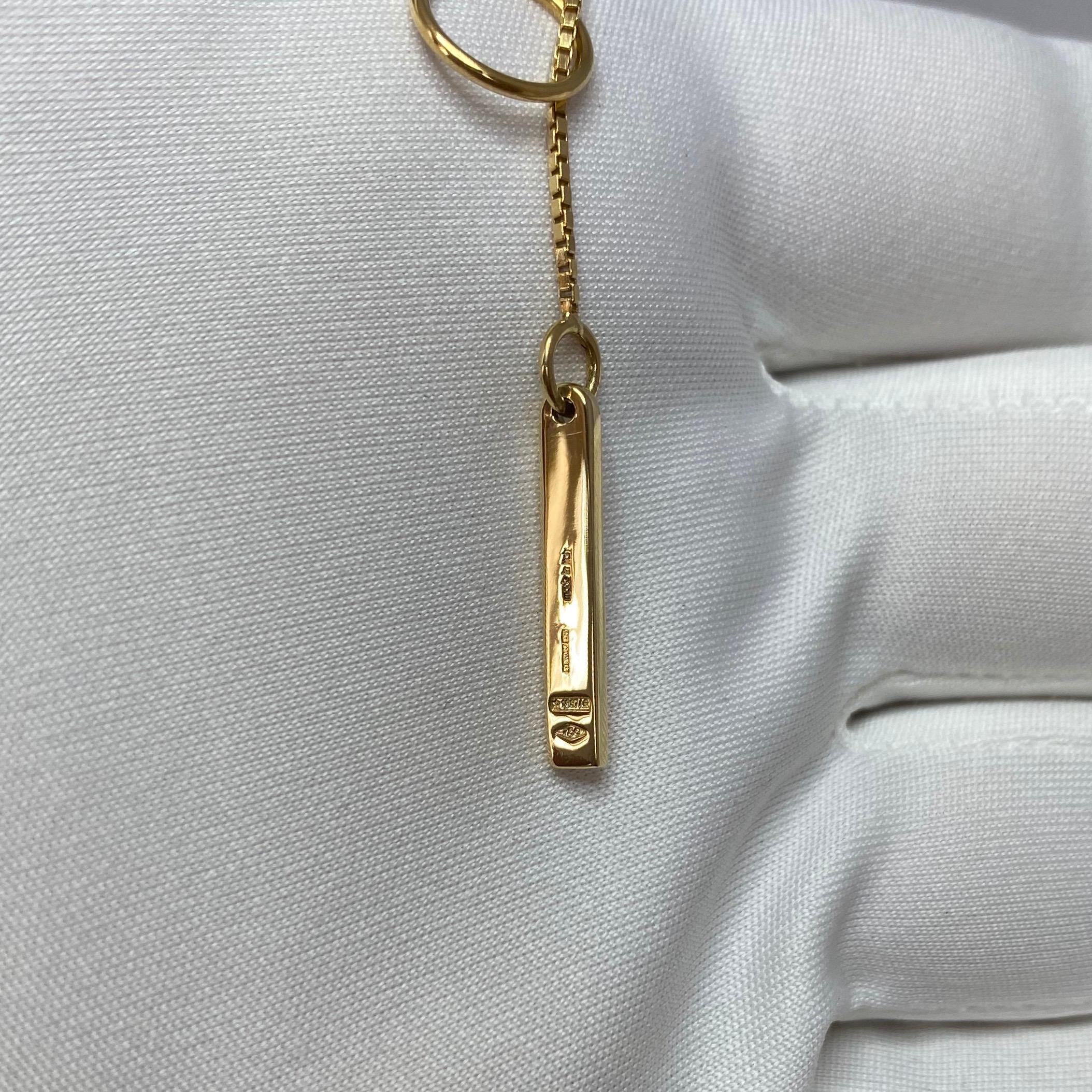 Gucci 18 Karat Yellow Gold Bar Lariat Pendant Necklace with Original Gucci Box 2