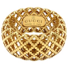 Gucci 18 Karat Yellow Gold Diamantissima Iconic Ring