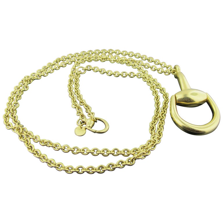 Gucci 18 Karat Yellow Gold Horse Bit Necklace at 1stDibs
