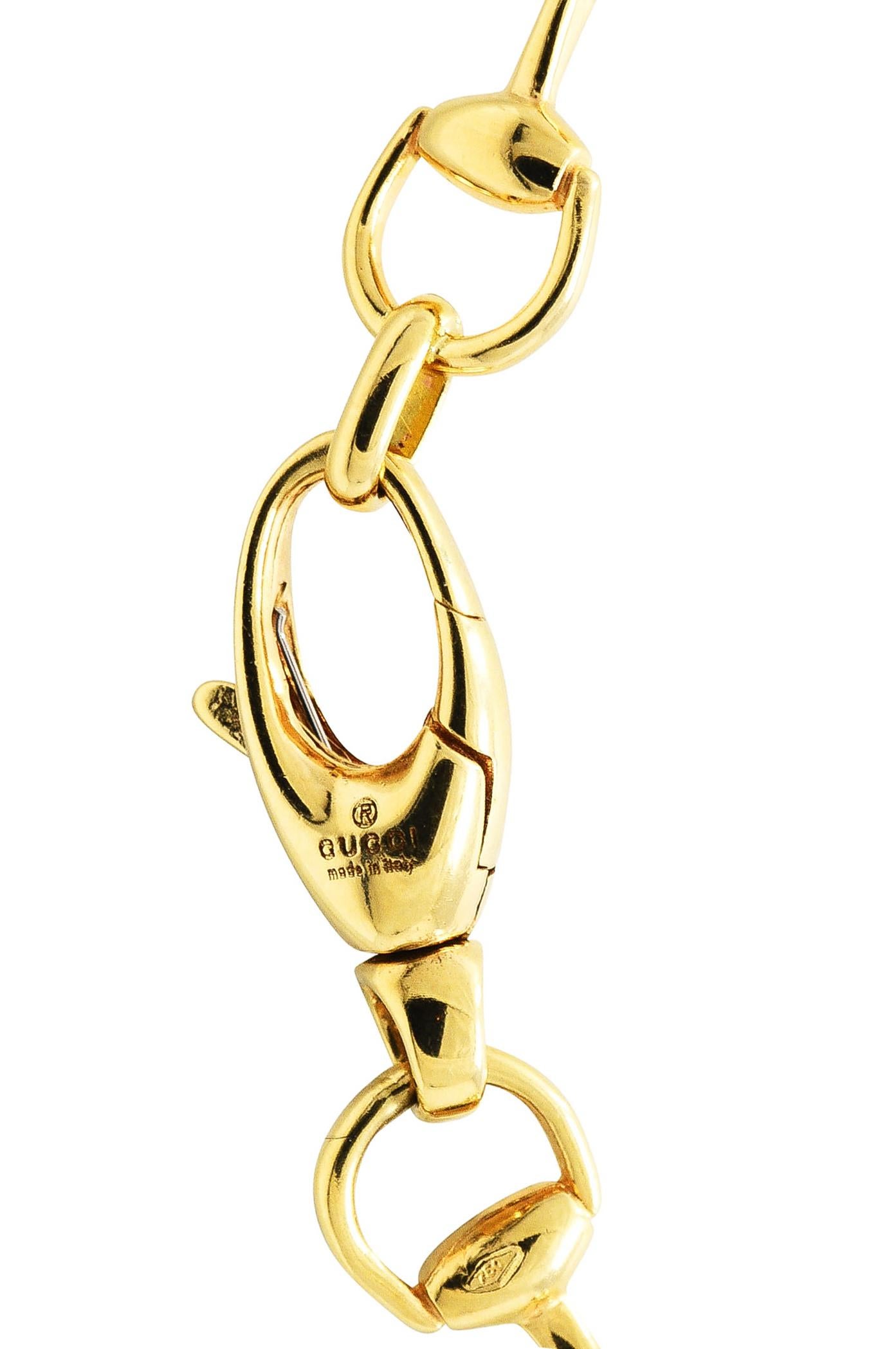 Gucci 18 Karat Yellow Gold Horsebit Horse Chain Link Necklace 1