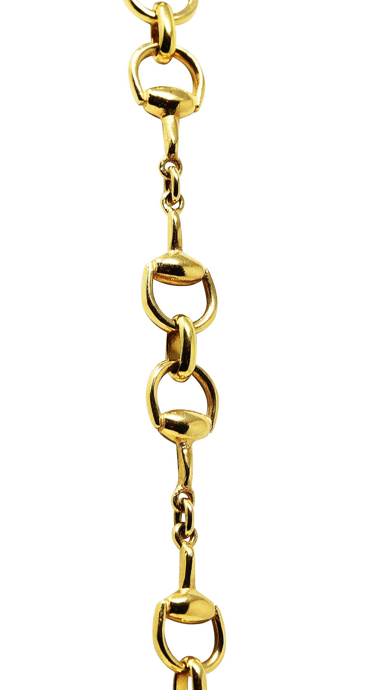 Gucci 18 Karat Yellow Gold Horsebit Horse Chain Link Necklace 2