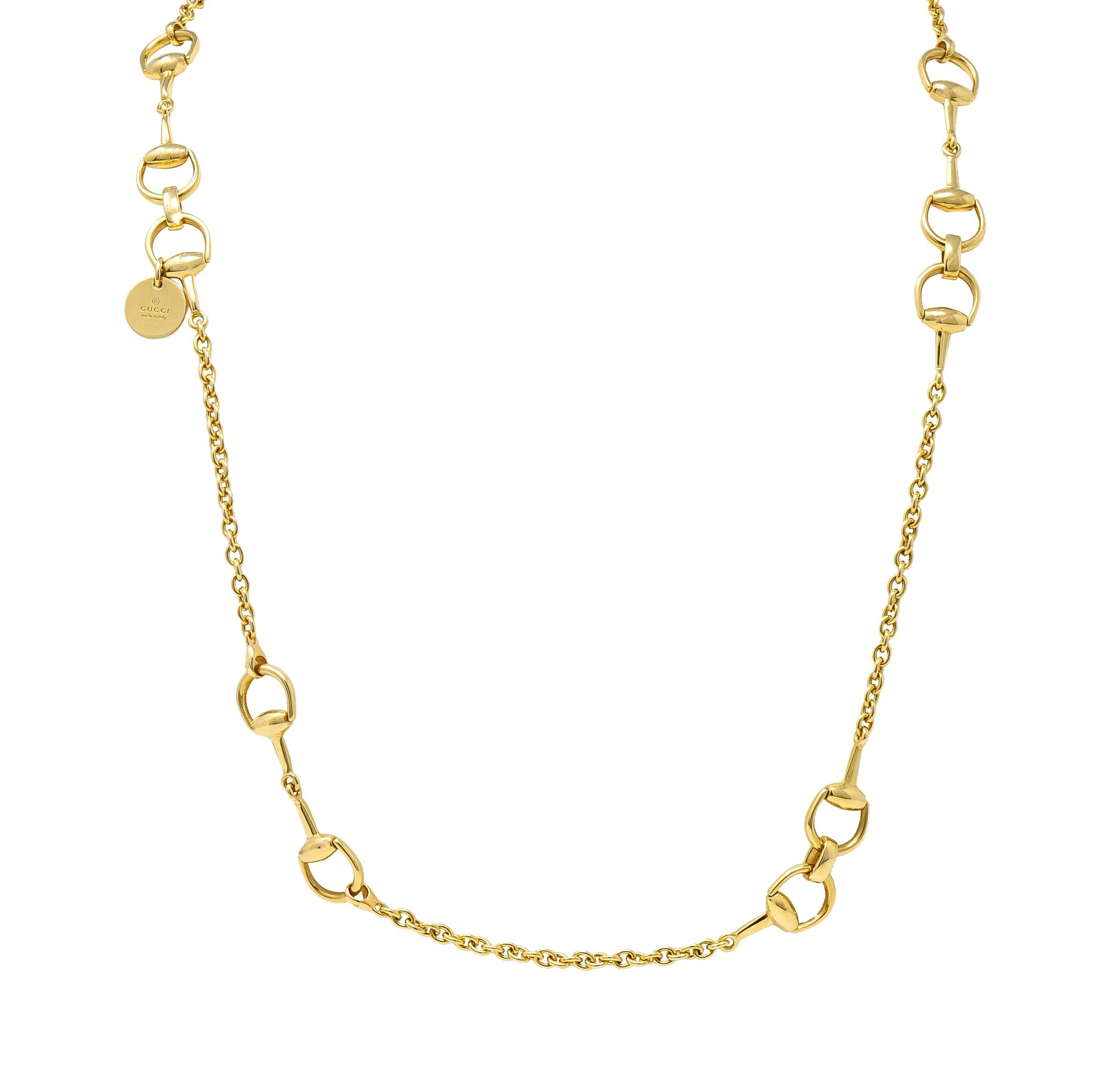 Gucci 18 Karat Yellow Gold Horsebit Link Vintage Chain Necklace 4