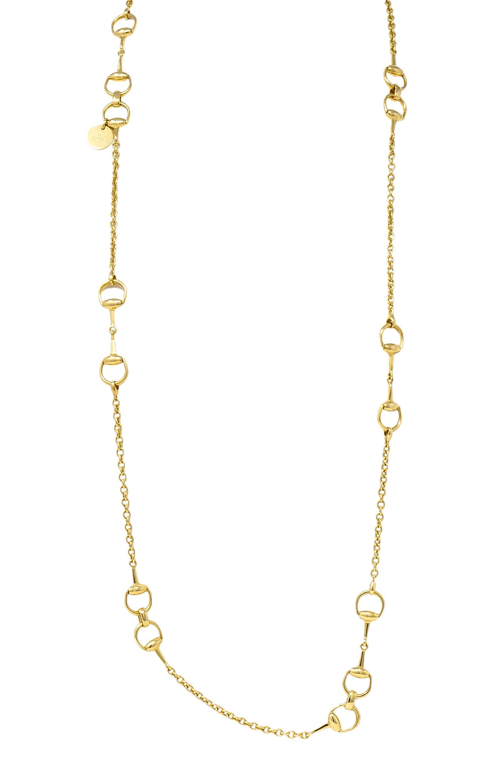 Contemporary Gucci 18 Karat Yellow Gold Horsebit Link Vintage Chain Necklace