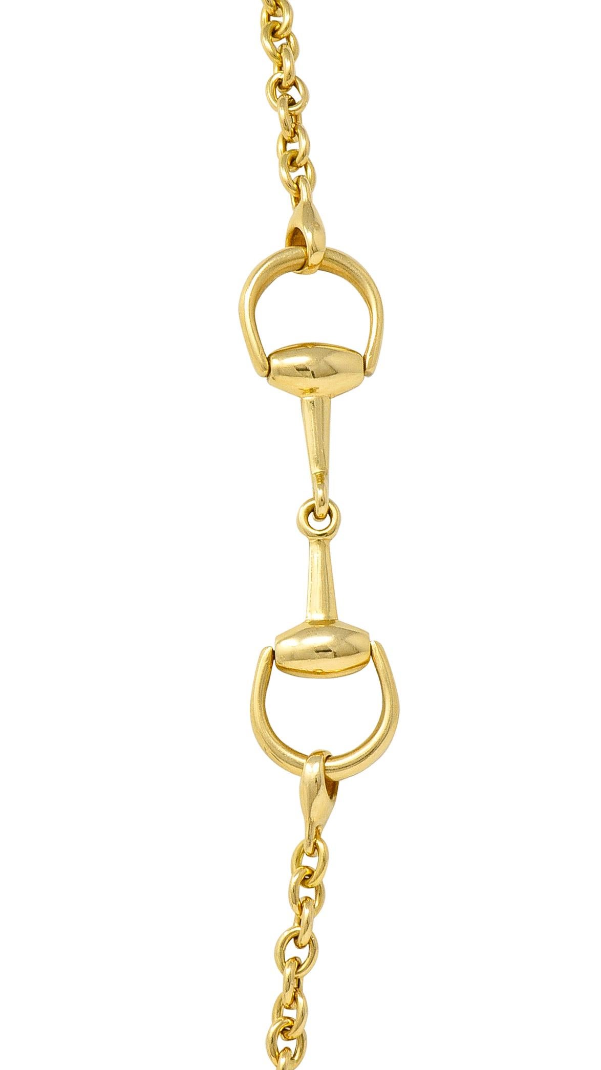 Gucci 18 Karat Yellow Gold Horsebit Link Vintage Chain Necklace 2