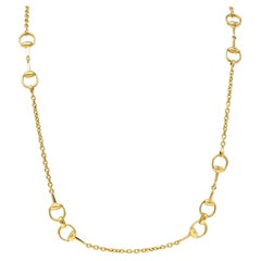 Gucci 18 Karat Yellow Gold Horsebit Link Vintage Chain Necklace
