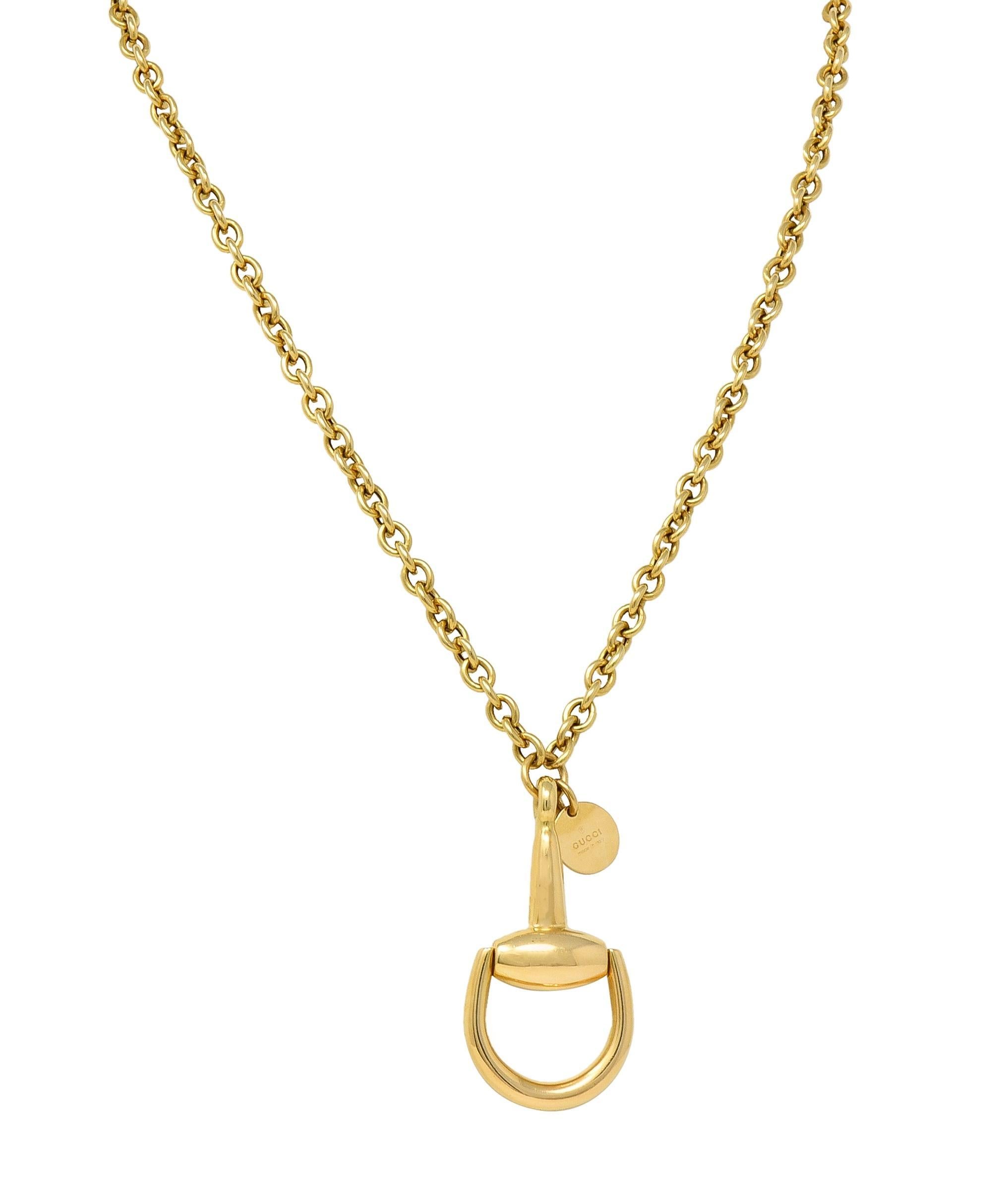 Gucci 18 Karat Yellow Gold Horsebit Pendant Vintage Necklace 5
