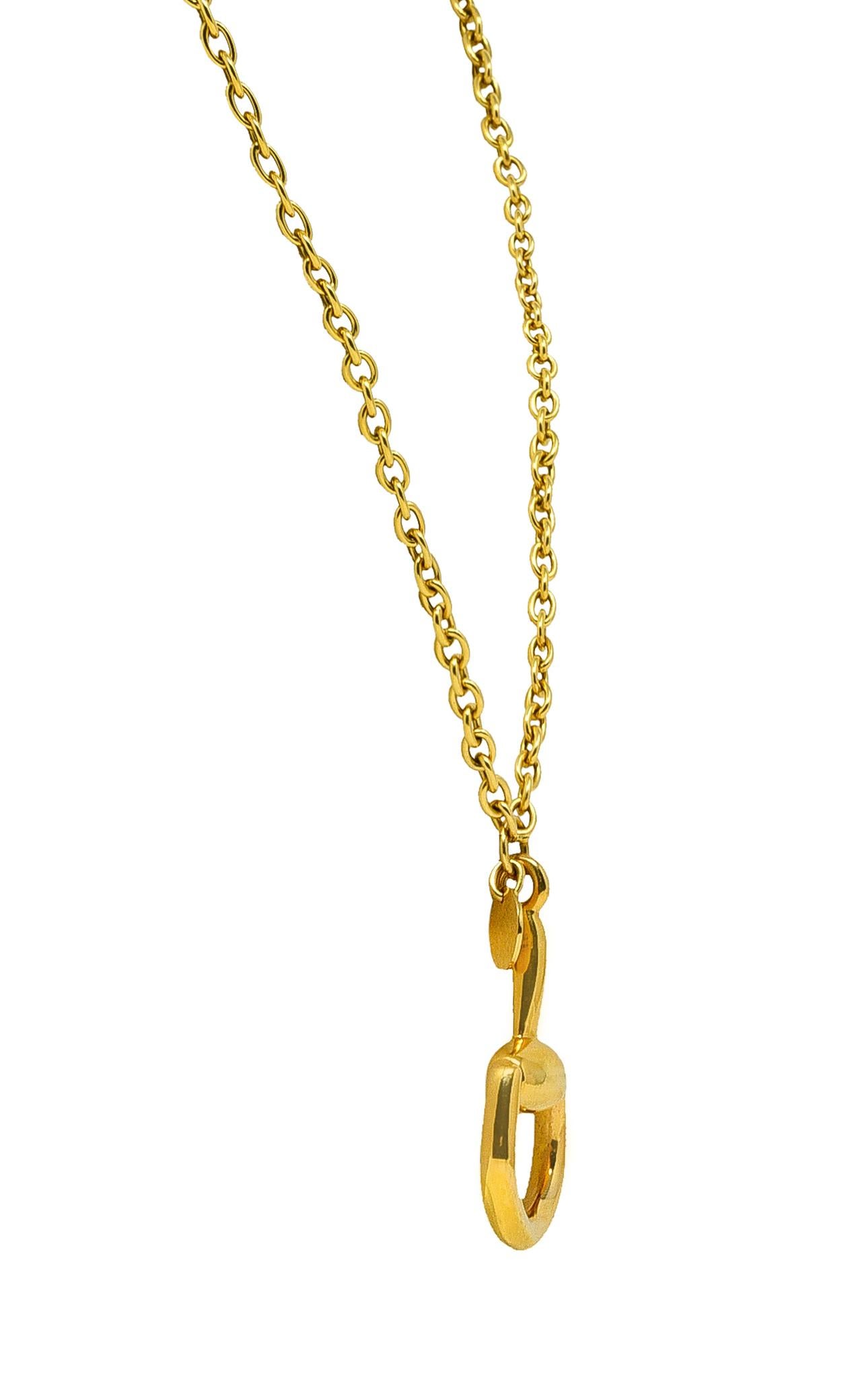 Contemporary Gucci 18 Karat Yellow Gold Horsebit Pendant Vintage Necklace