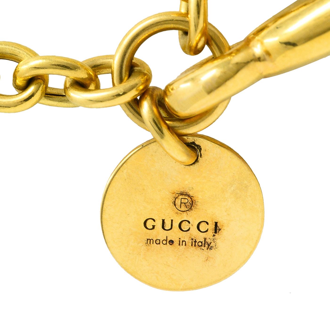 Women's or Men's Gucci 18 Karat Yellow Gold Horsebit Pendant Vintage Necklace