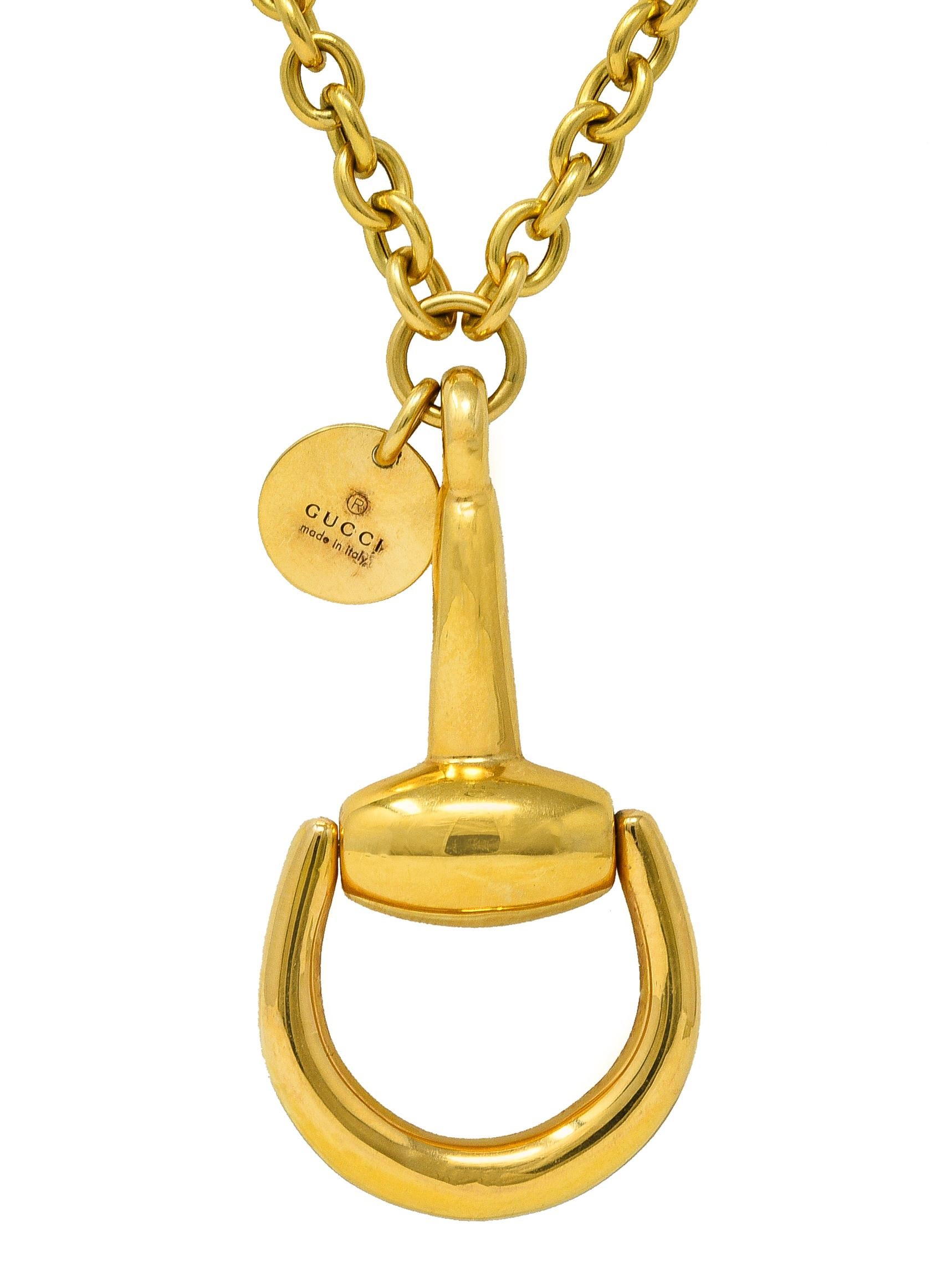 Gucci 18 Karat Yellow Gold Horsebit Pendant Vintage Necklace 3