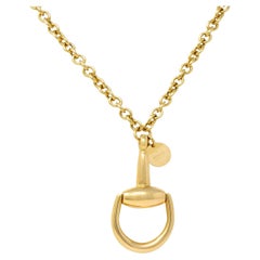 Gucci 18 Karat Yellow Gold Horsebit Pendant Vintage Necklace