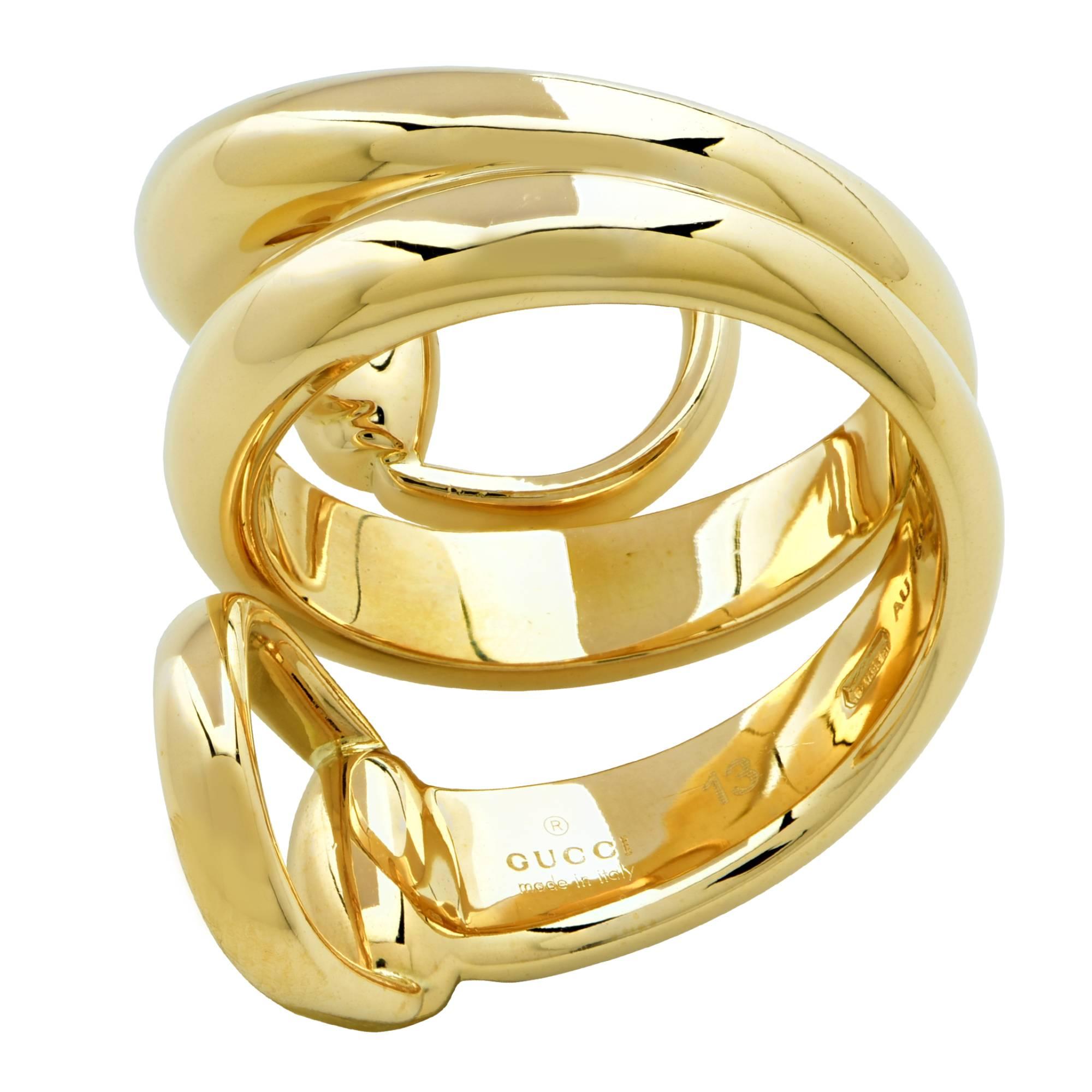 gucci horsebit ring gold