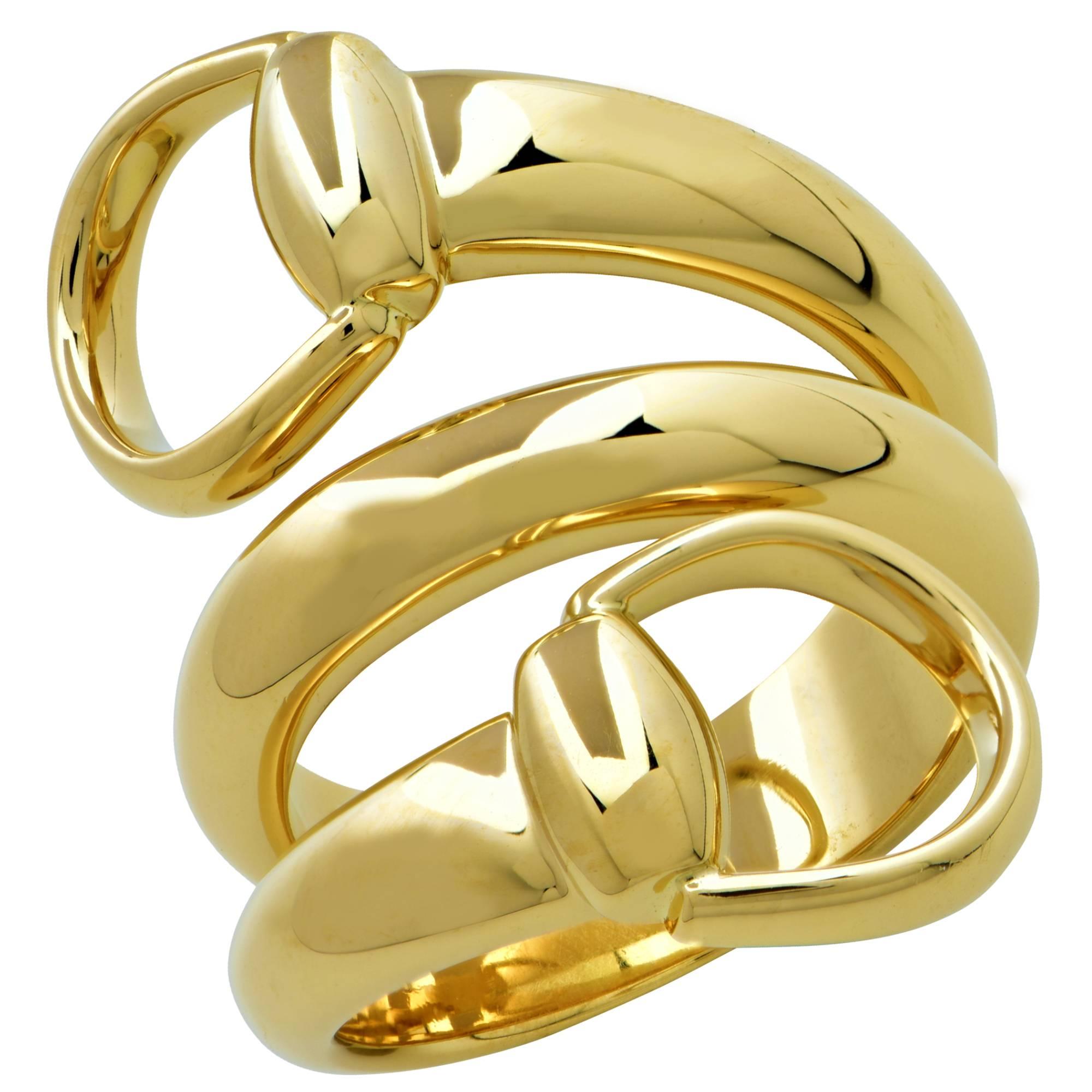Gucci 18 Karat Yellow Gold Horsebit Ring