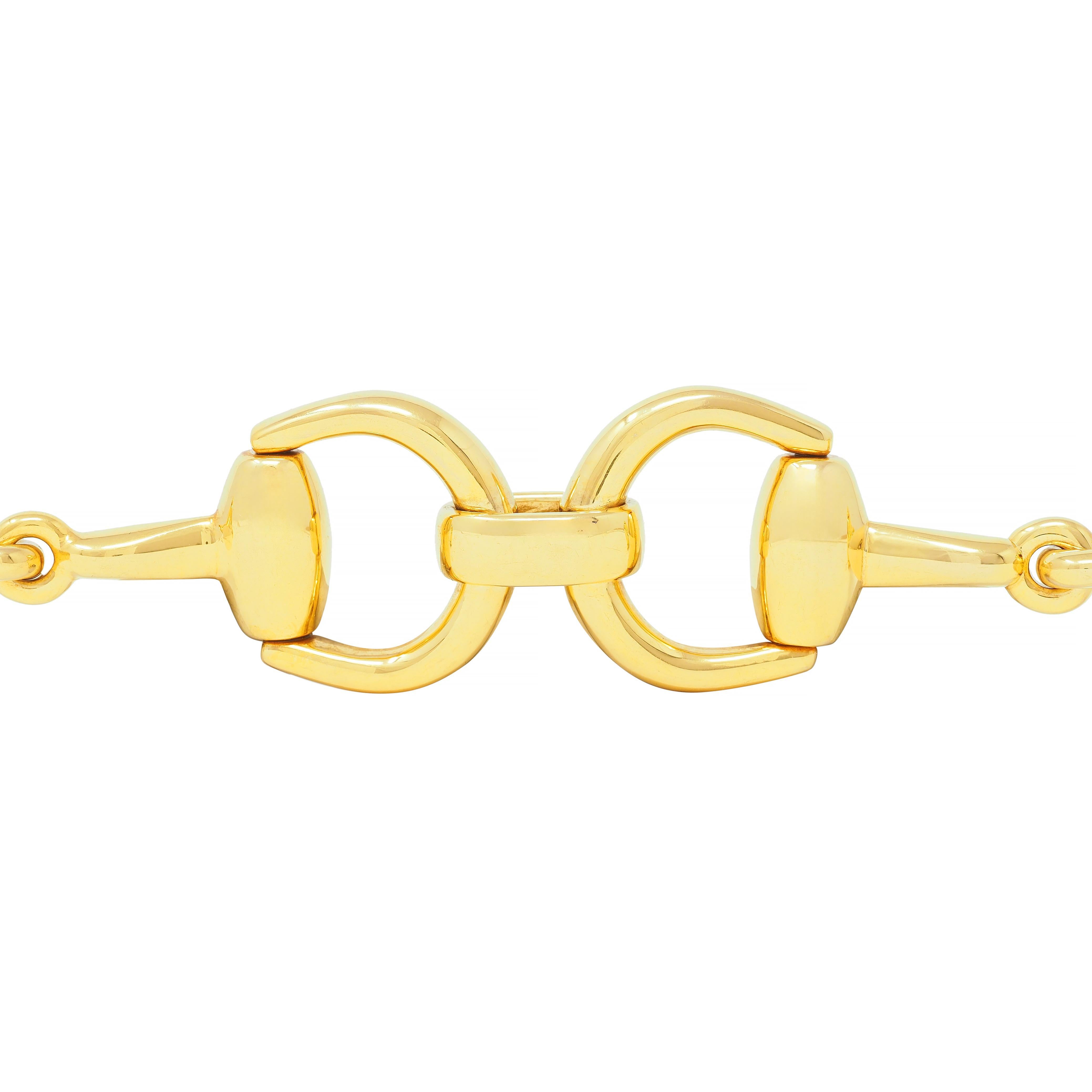 Gucci 18 Karat Yellow Gold Horsebit Vintage Link Bracelet For Sale 5