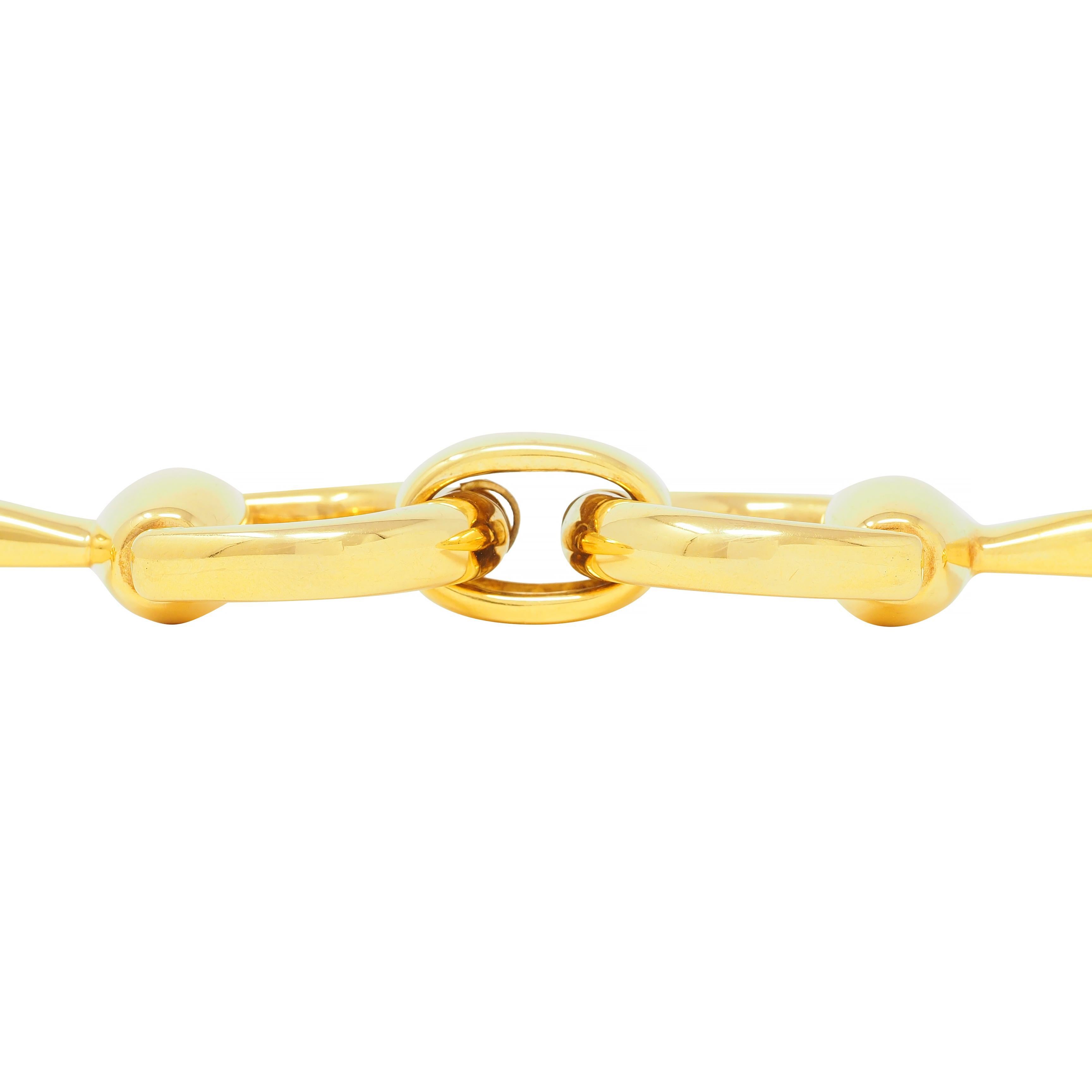 Contemporary Gucci 18 Karat Yellow Gold Horsebit Vintage Link Bracelet For Sale