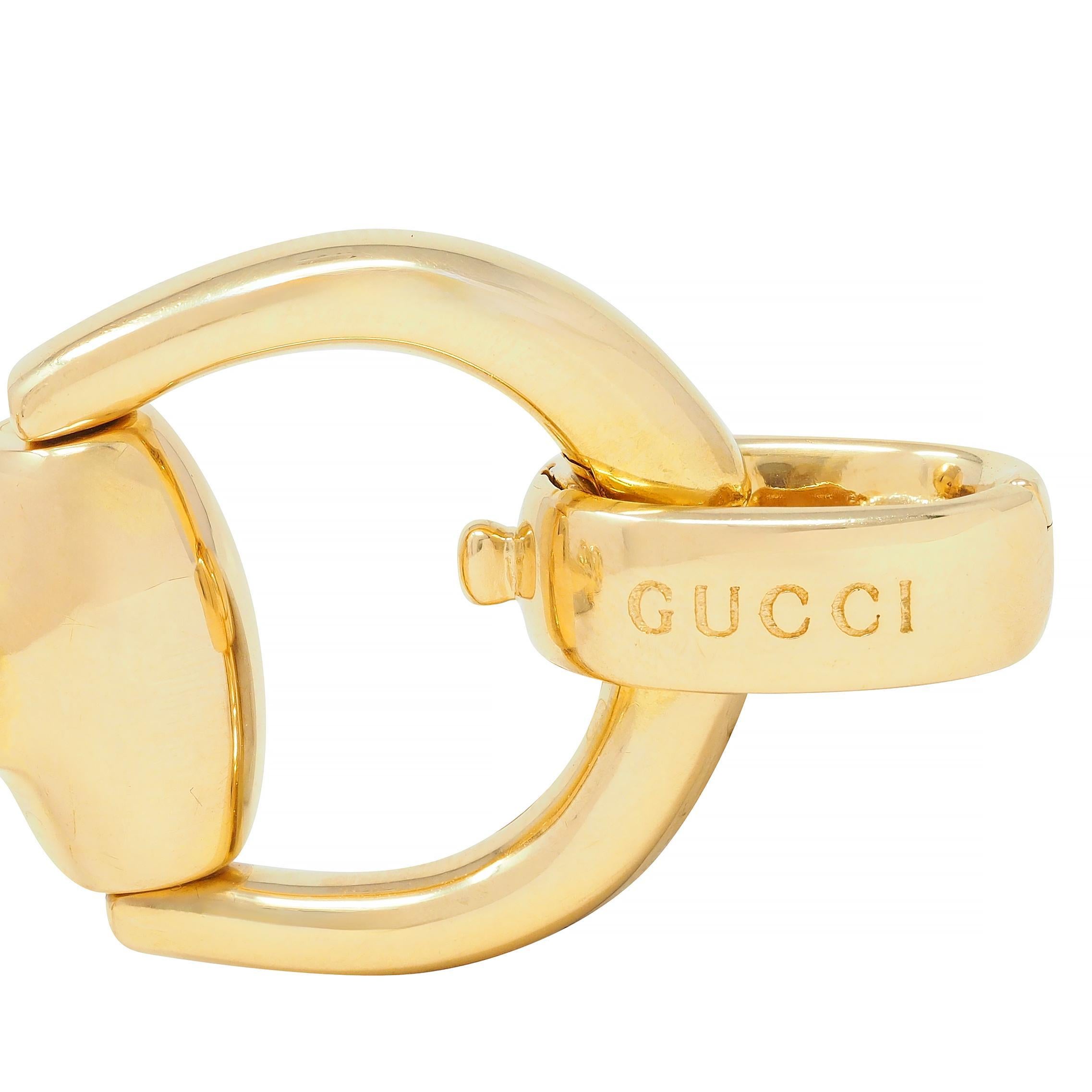 Gucci 18 Karat Yellow Gold Horsebit Vintage Link Bracelet For Sale 1