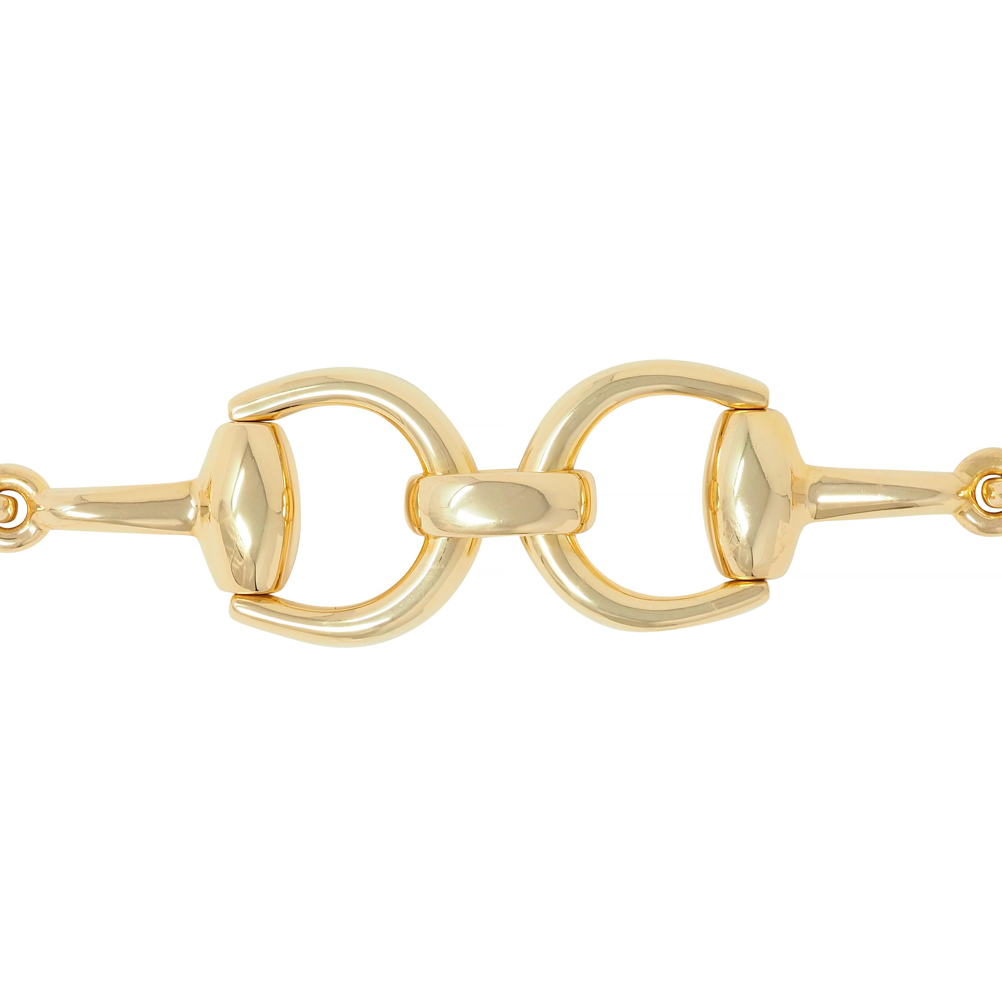 Gucci 18 Karat Yellow Gold Horsebit Vintage Link Bracelet For Sale 3