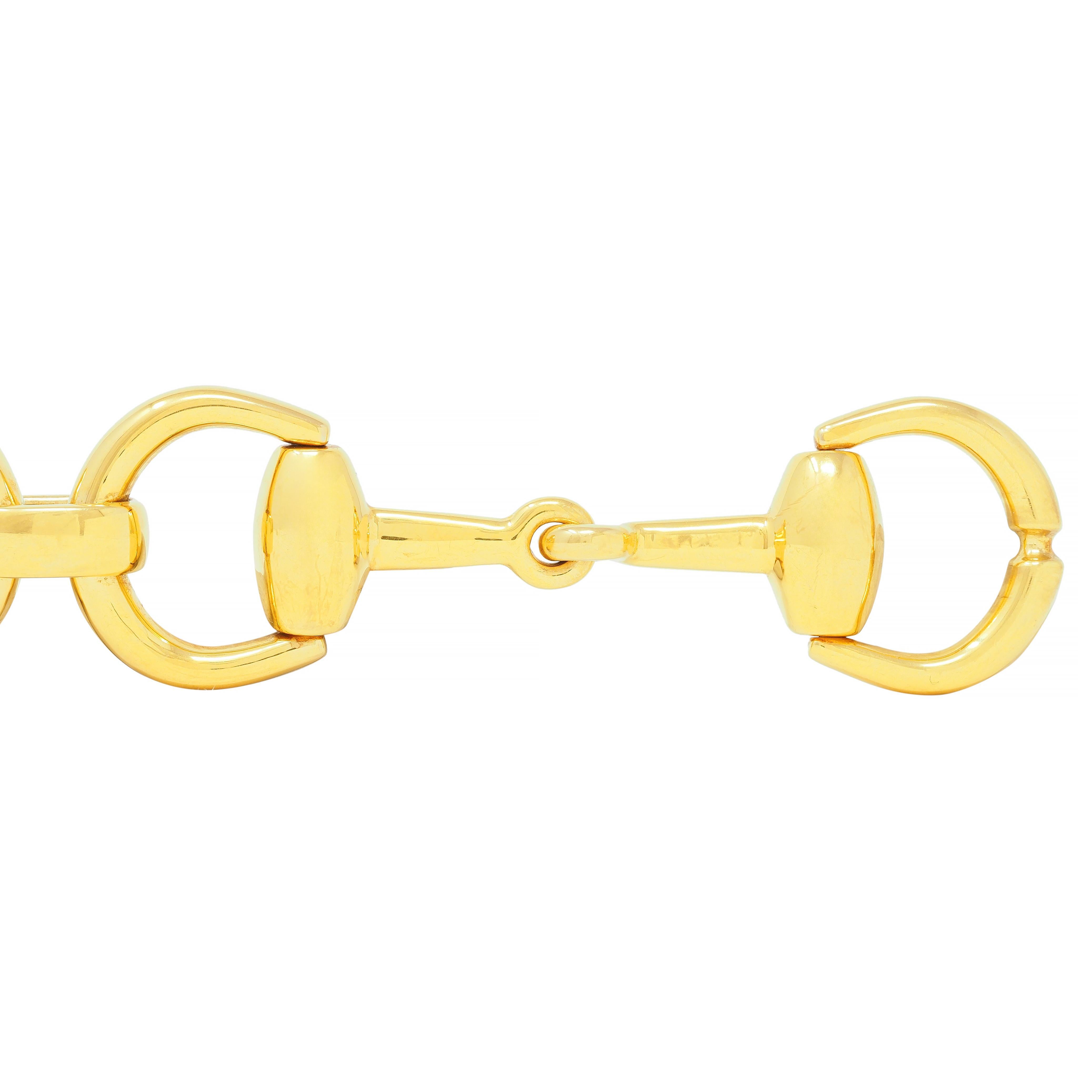 Gucci 18 Karat Gelbgold Horsebit Vintage Gliederarmband im Angebot 2