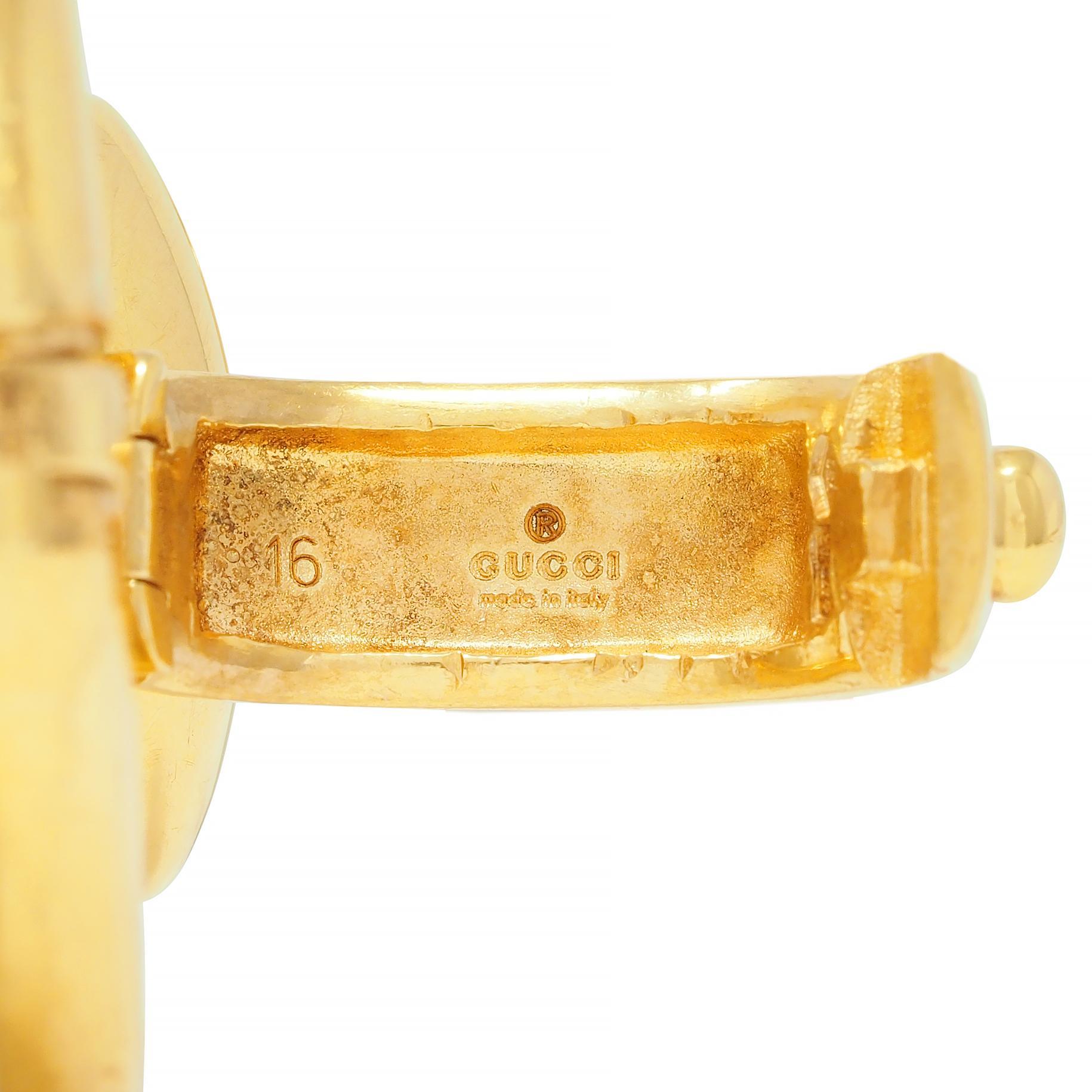 Gucci 18 Karat Gelbgold Horsebit Vintage Gliederarmband im Angebot 3