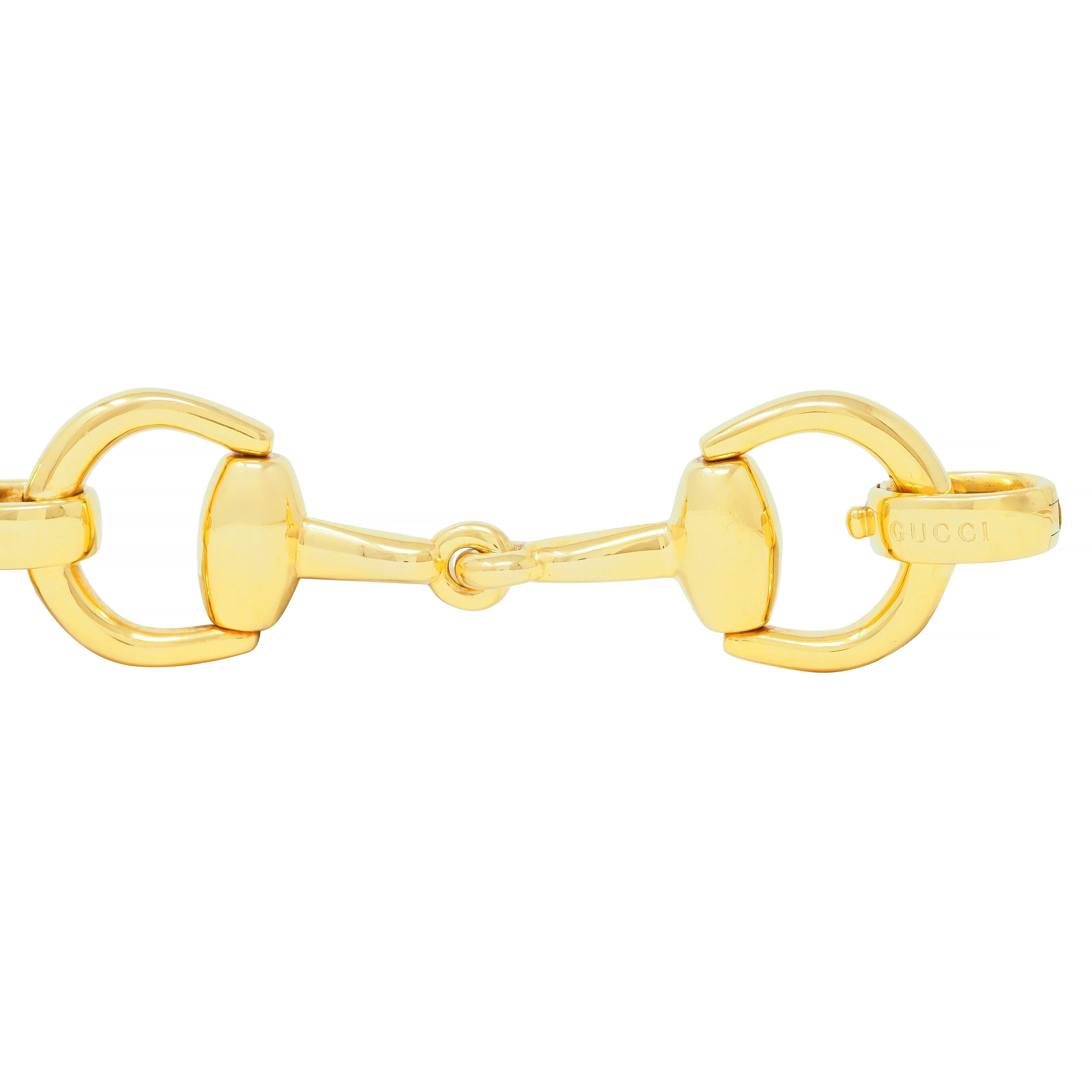 Gucci 18 Karat Yellow Gold Horsebit Vintage Link Bracelet For Sale 4