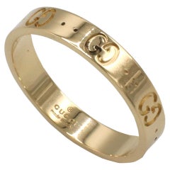 Gucci 18 Karat Yellow Gold Icon Thin Band Ring