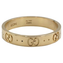 Gucci 18 Karat Yellow Gold Icon Thin Band Ring 