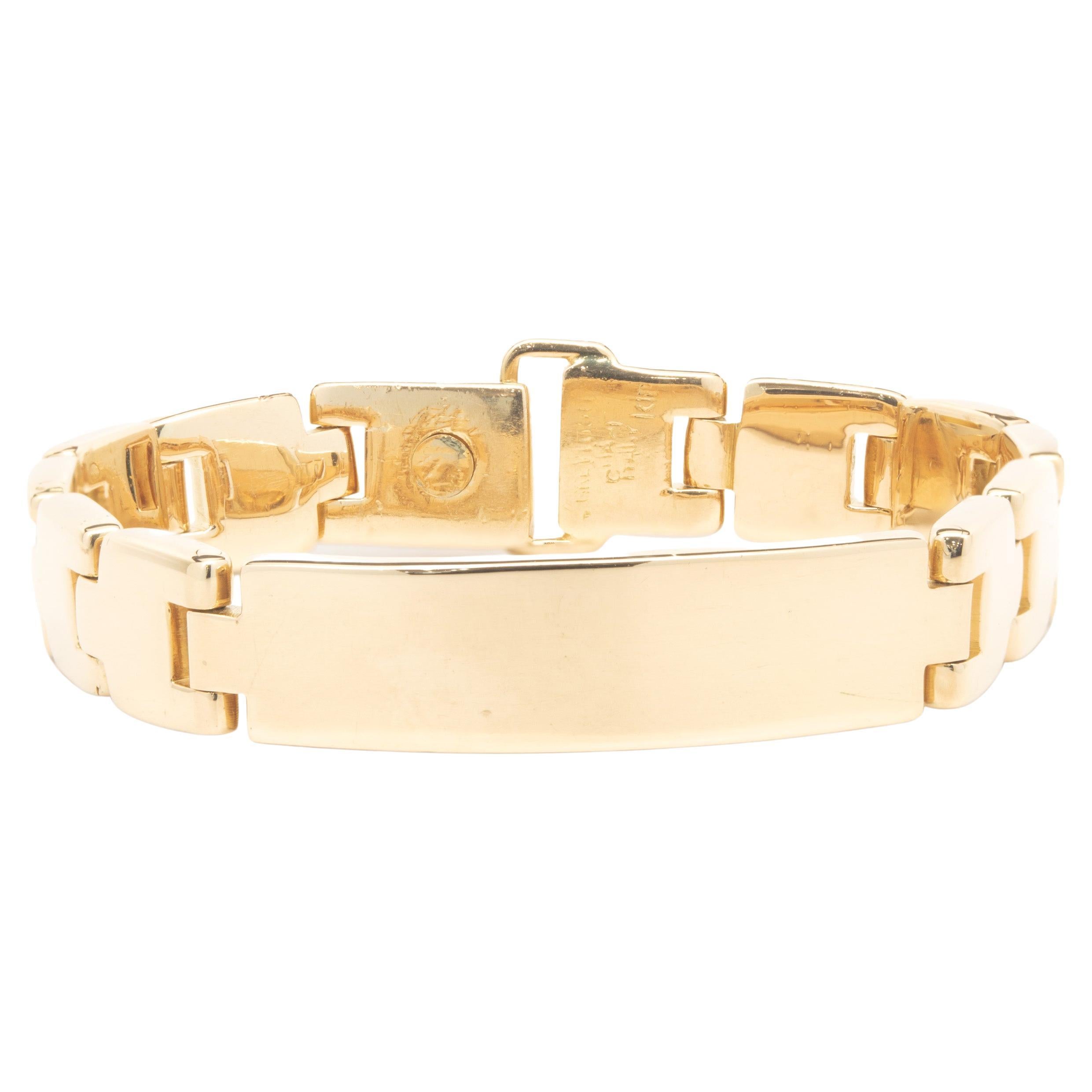 Gucci 18 Karat Yellow Gold ID Bracelet For Sale