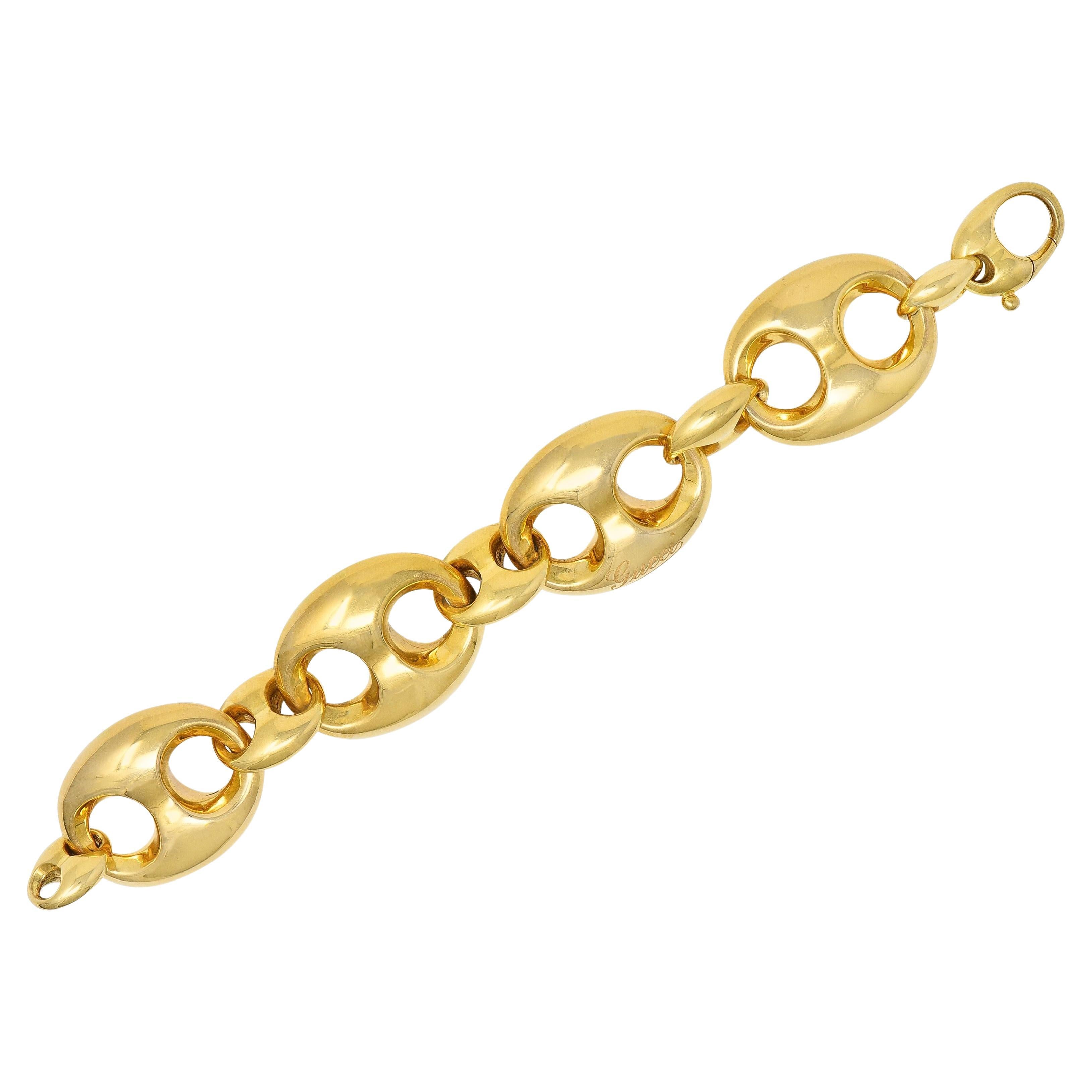 Gucci 18 Karat Yellow Gold Puffy Mariner Vintage Link Bracelet