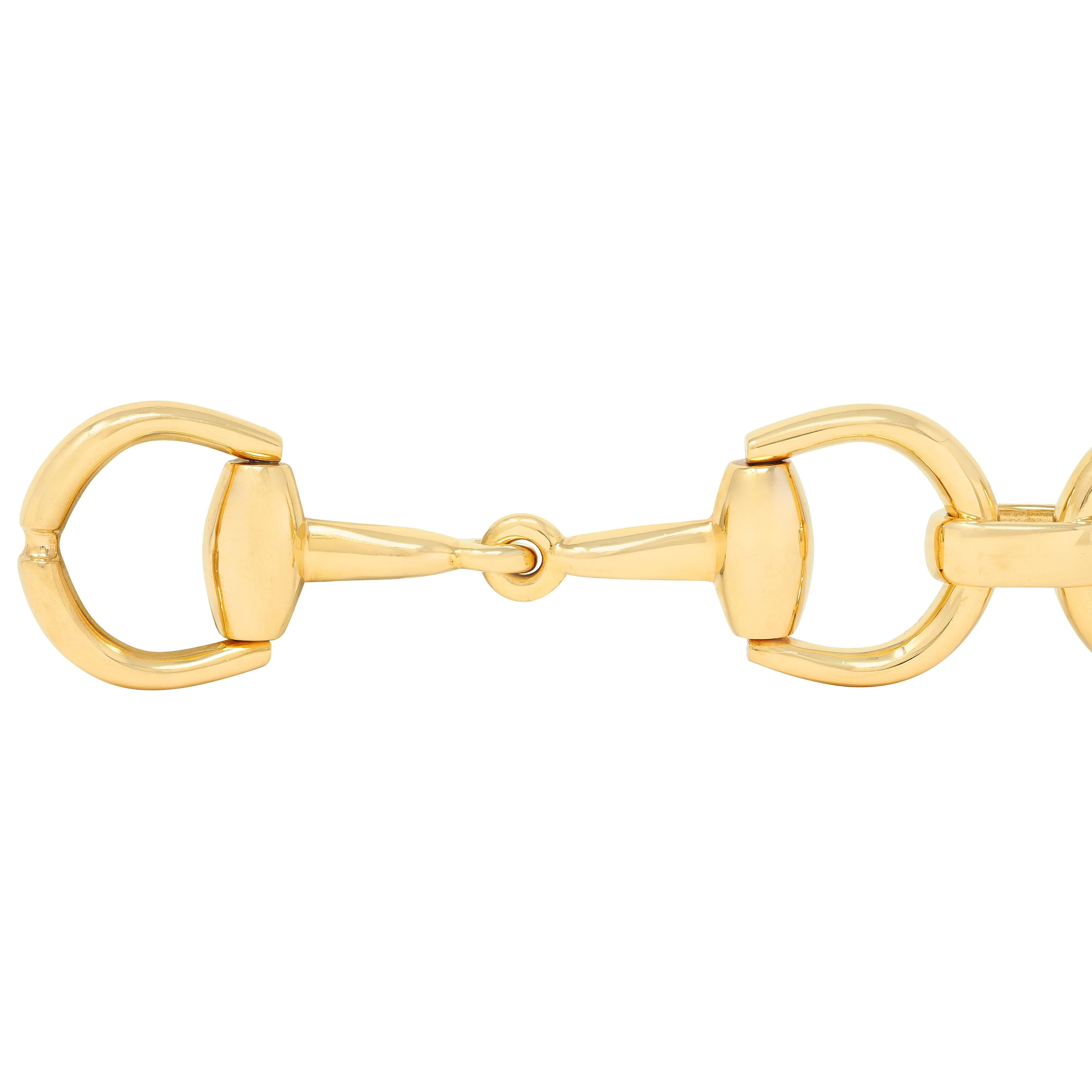 Gucci 18 Karat Yellow Gold Vintage Horsebit Link Bracelet en Excelente estado para la venta en Philadelphia, PA