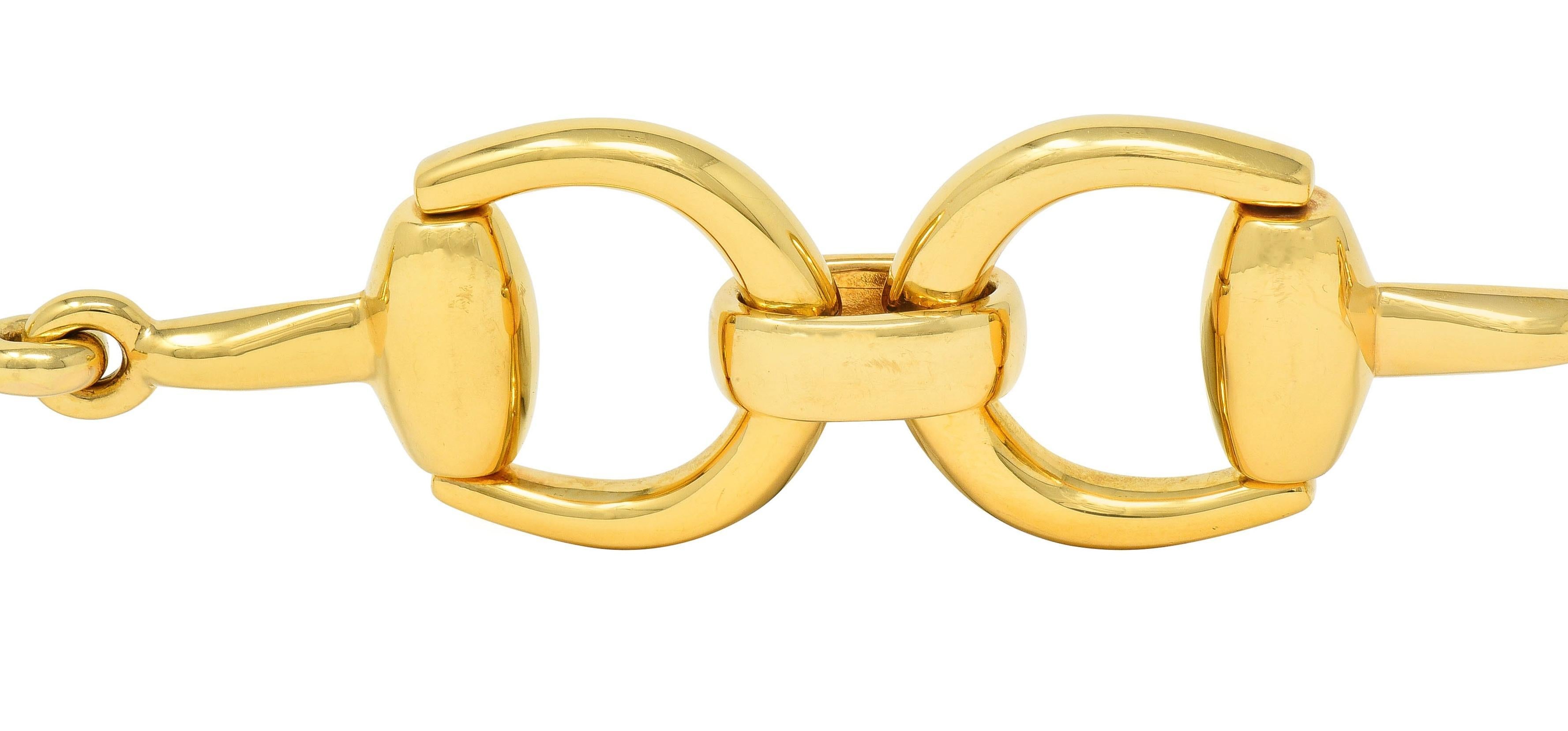 Gucci 18 Karat Yellow Gold Vintage Horsebit Link Bracelet In Excellent Condition In Philadelphia, PA