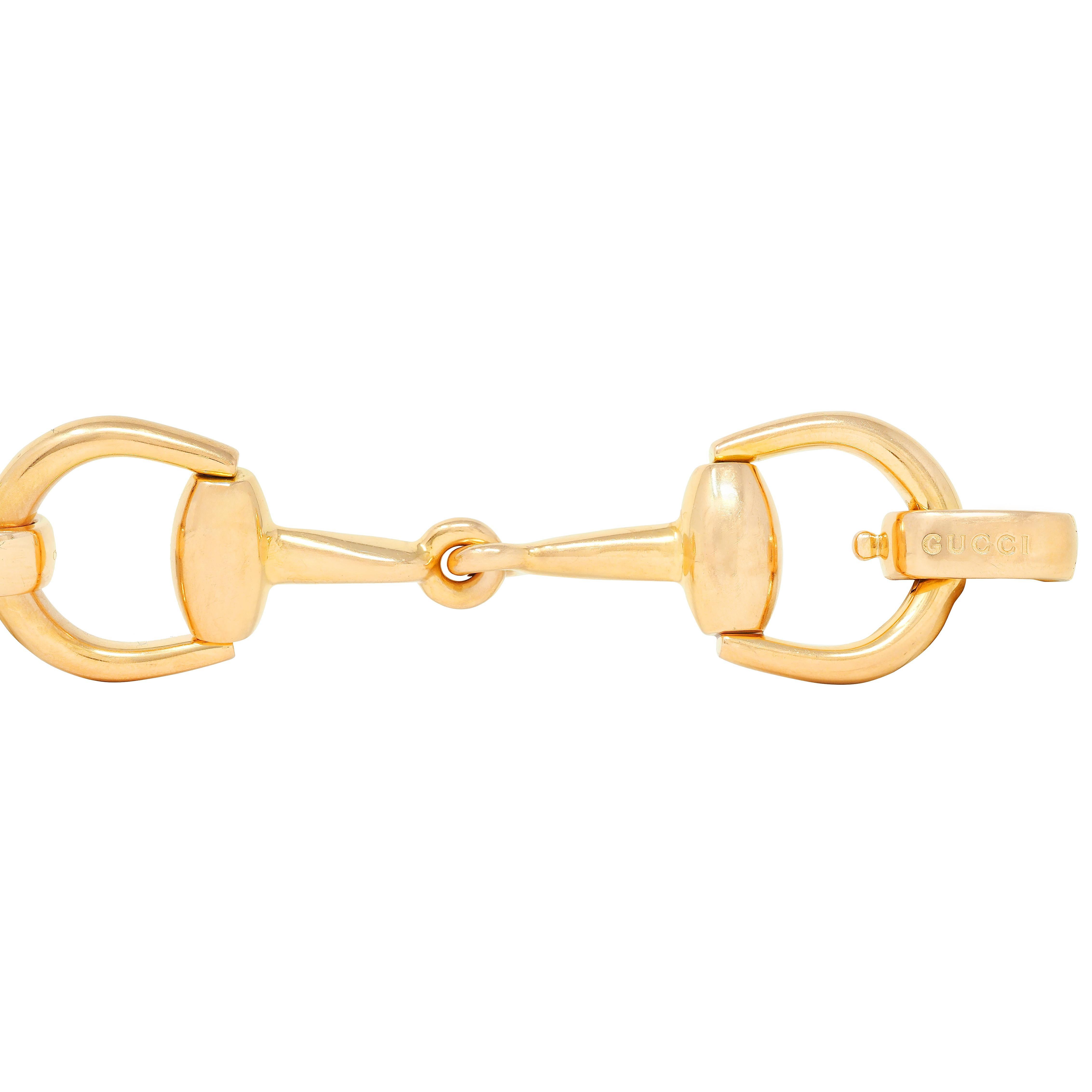 Gucci 18 Karat Yellow Gold Vintage Horsebit Link Bracelet For Sale 1