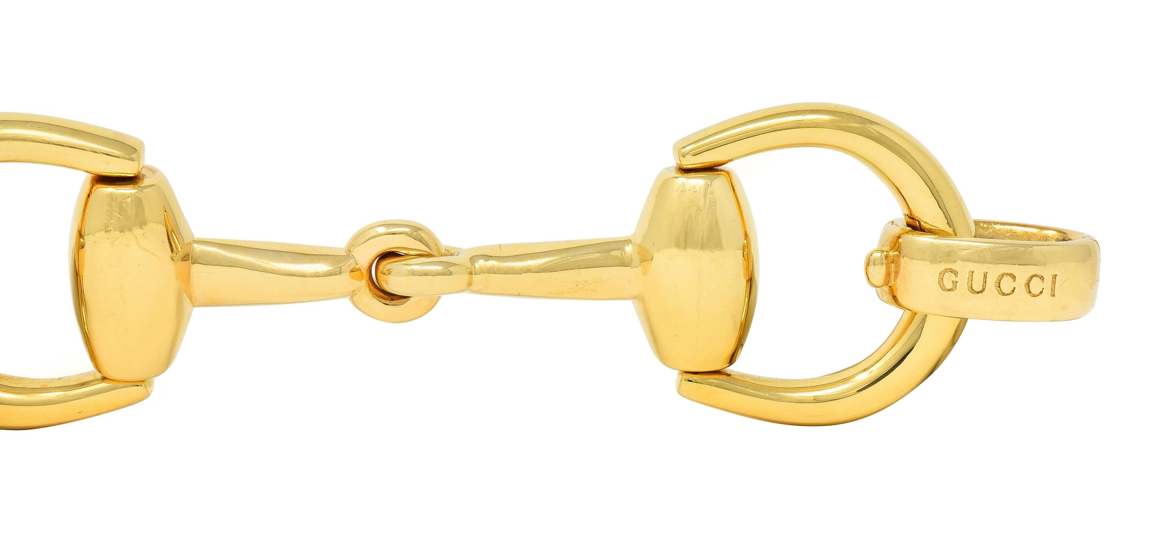 Women's or Men's Gucci 18 Karat Yellow Gold Vintage Horsebit Link Bracelet