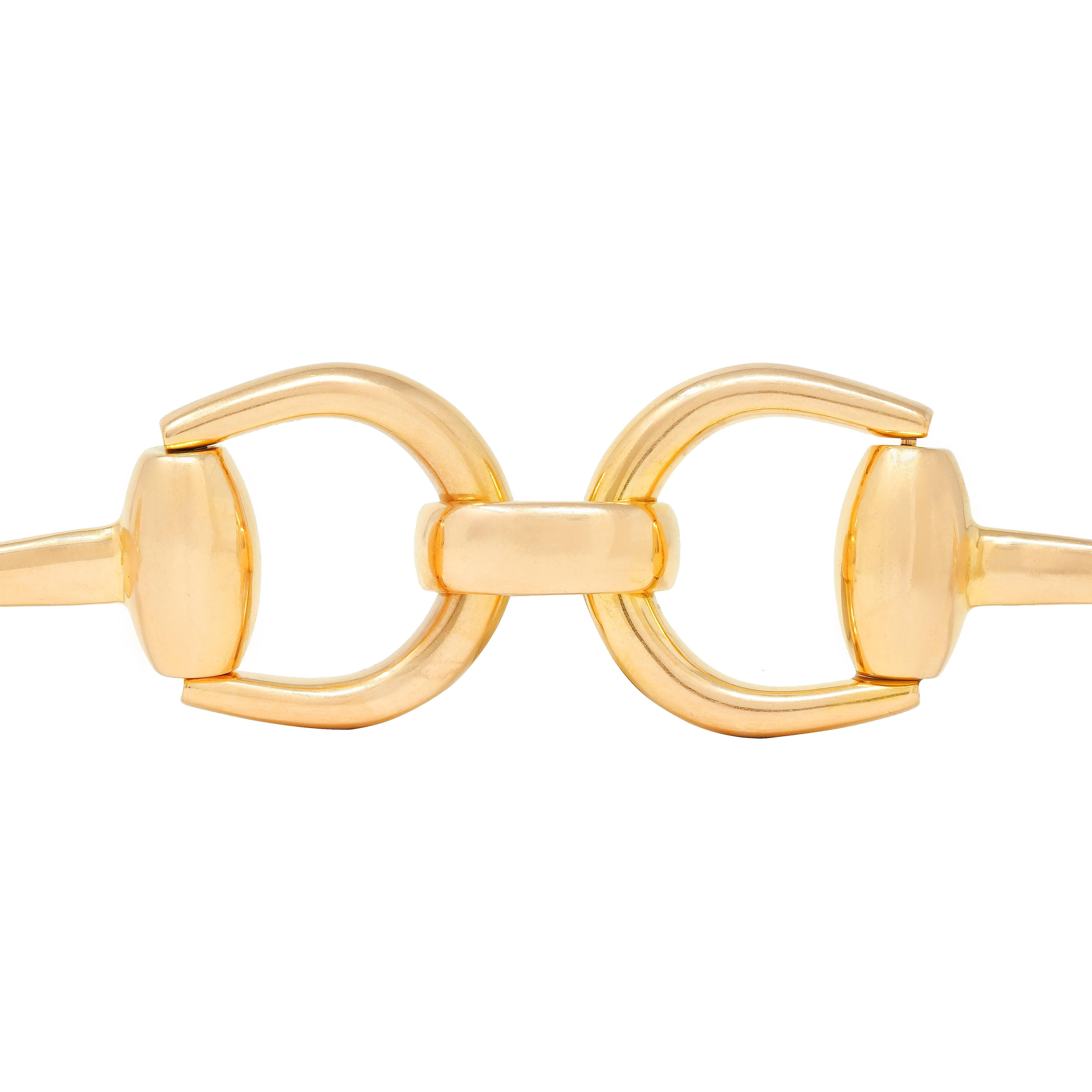 Gucci 18 Karat Yellow Gold Vintage Horsebit Link Bracelet For Sale 2